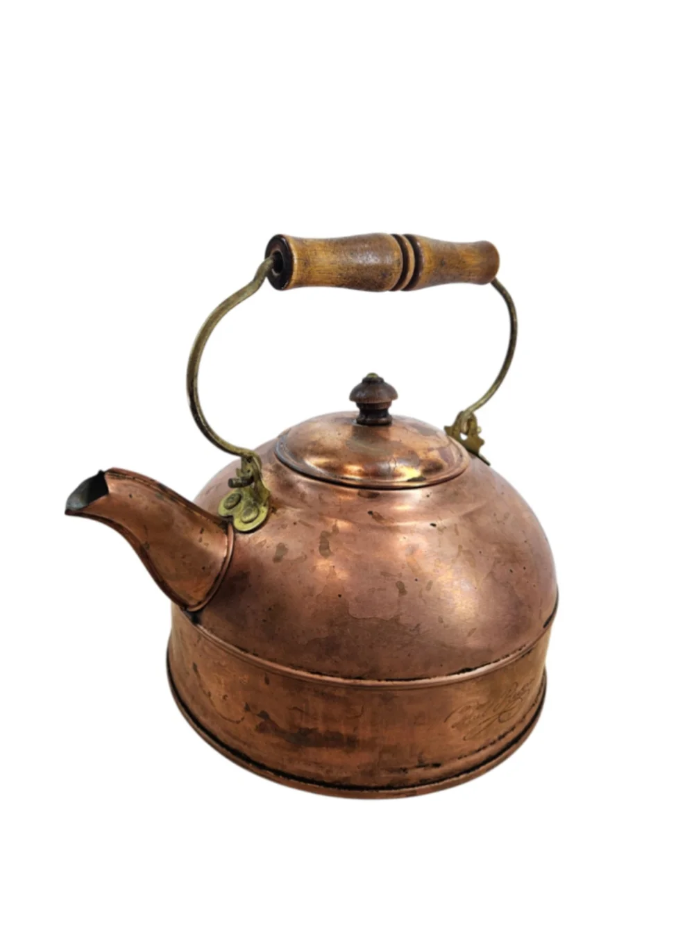 Paul Revere Copper Tea Kettle Vintage Colonial Reproduction Tin Lined Teapot